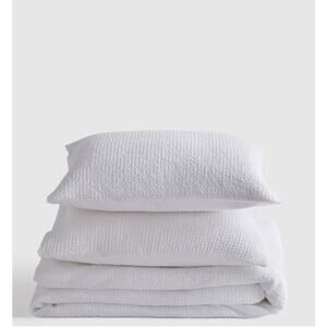 Quince Organic Luxe Honeycomb Standard Sham Set Light Gray NWOT#33